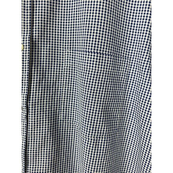 ROWM Shirt Mens Sz XLT Blue White Gingham Plaid Button Up Long Sleeve Cotton T4 - Picture 8 of 11